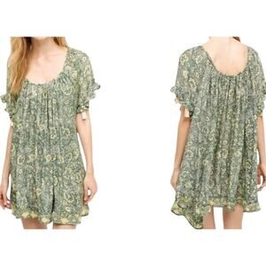 ANTHRO NATALIE MARTIN Silk‎ Dress Chemise Oversized XS/S Billowy Peasant Flowy